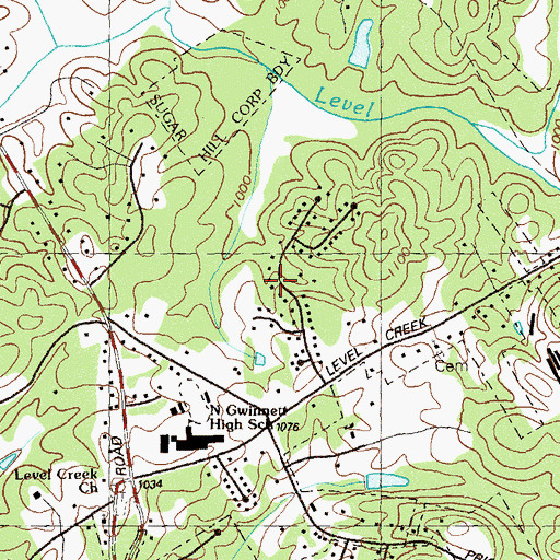 Topographic Map of North Pointe, GA