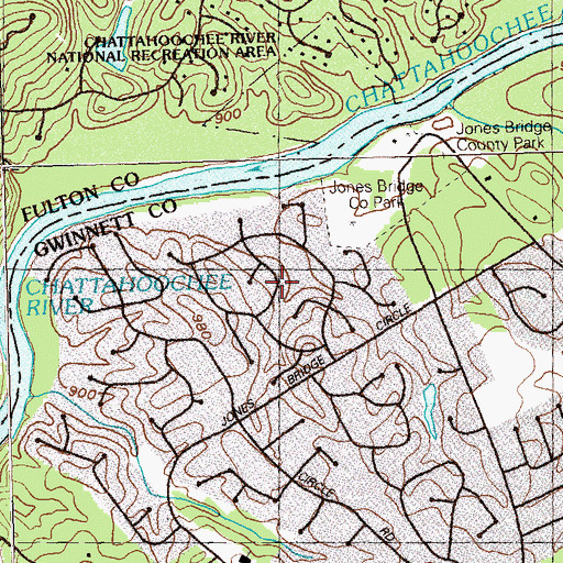 Topographic Map of North River Crossing, GA