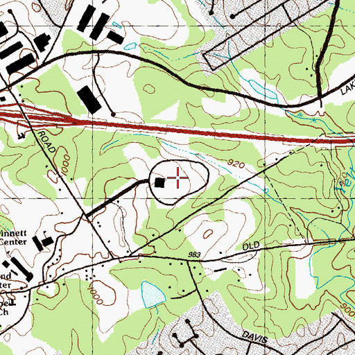 Topographic Map of Northeast Gwinnett Industrial Park, GA