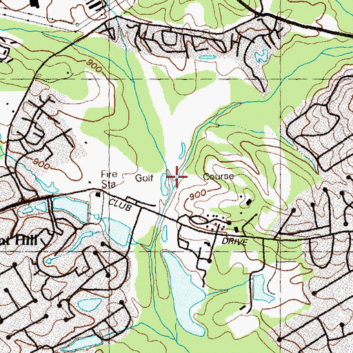 Topographic Map of Northwood Country Club, GA