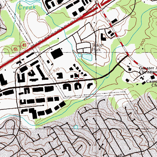 Topographic Map of Oakbrook Business Park, GA