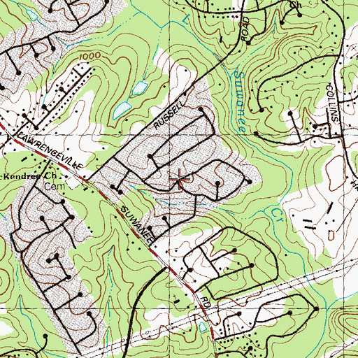Topographic Map of Oakbrook Forest, GA