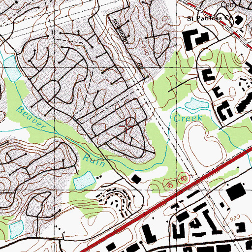 Topographic Map of Oakbrook Station, GA