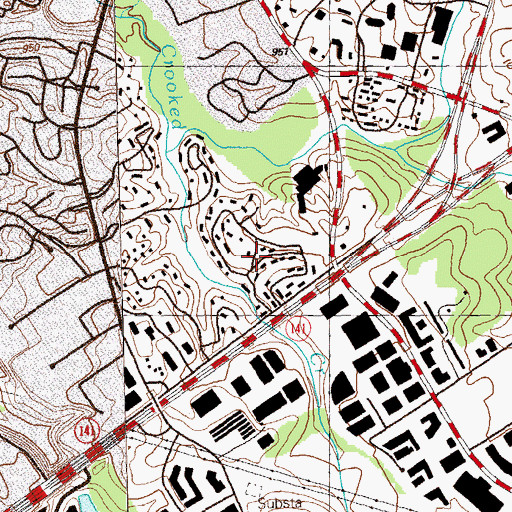 Topographic Map of Overlook, GA