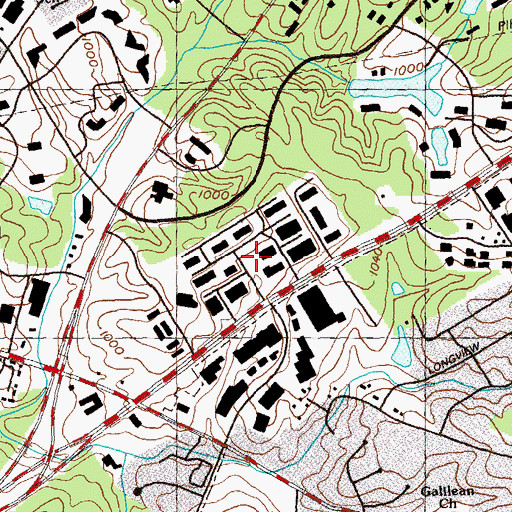 Topographic Map of Peachtree Crossing Business Park, GA