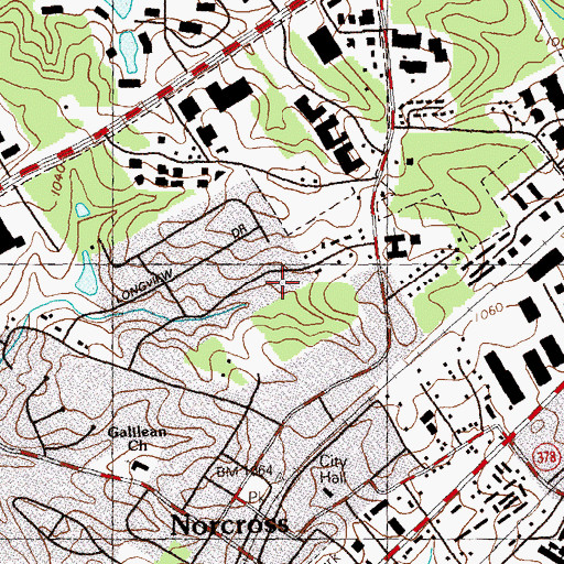 Topographic Map of Peachtree North, GA