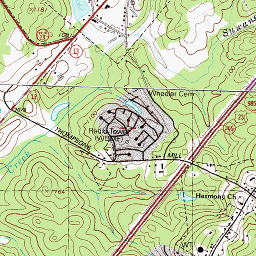 Topographic Map of Pebble Brook, GA