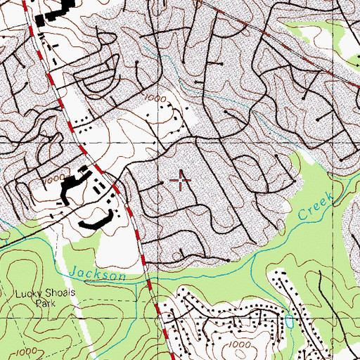 Topographic Map of Pebble Creek, GA