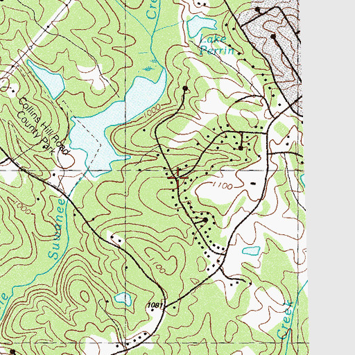 Topographic Map of Pine Ridge Country Club Estates, GA