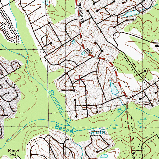 Topographic Map of Pleasant Acres, GA