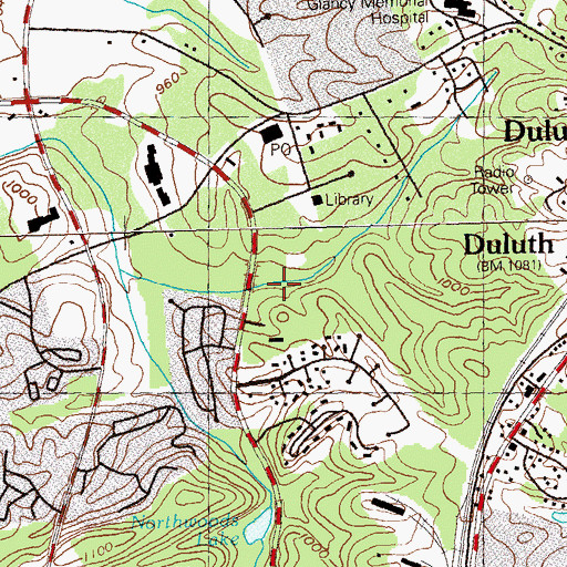 Topographic Map of Pleasant Hill Park, GA