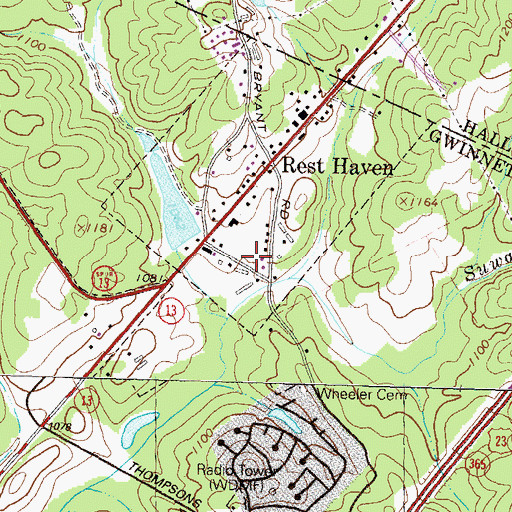 Topographic Map of Rest Haven City Hall, GA
