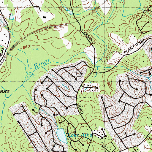 Topographic Map of River Bridge, GA