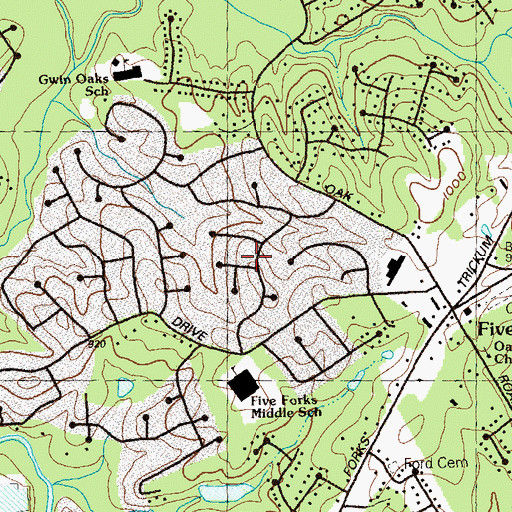 Topographic Map of River Oak, GA