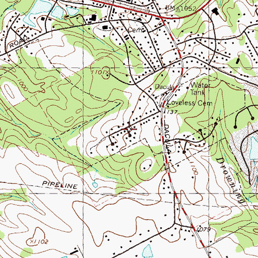Topographic Map of Robin Ridge, GA