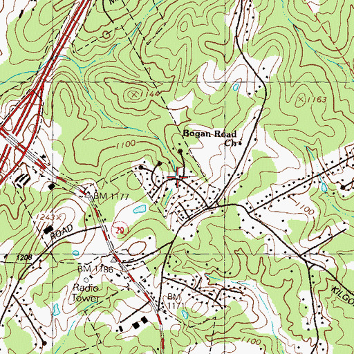 Topographic Map of Rock Creek Estates, GA