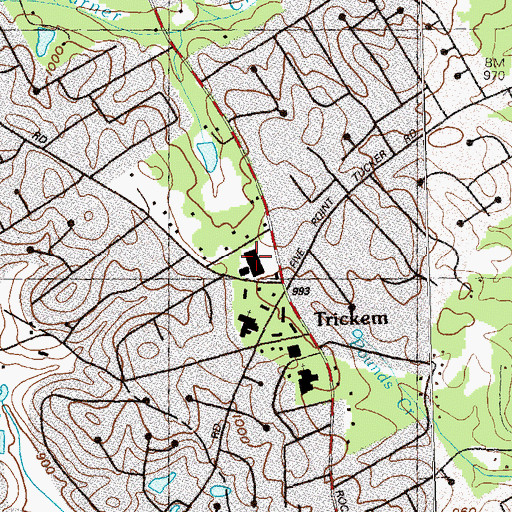 Topographic Map of Rockbridge Square Shopping Center, GA