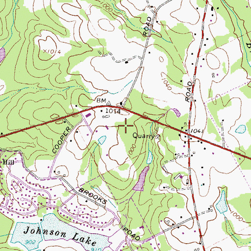 Topographic Map of Rosebud Park, GA