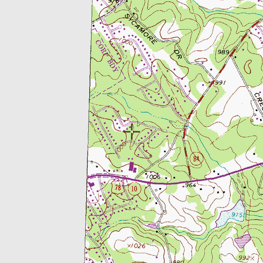 Topographic Map of Saddle Club Estates, GA