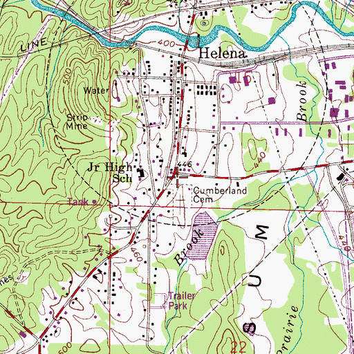 Topographic Map of Helena Post Office, AL