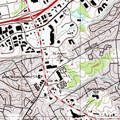 Topographic Map of Saint James Church, GA