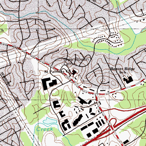 Topographic Map of Saint Patricks Church, GA