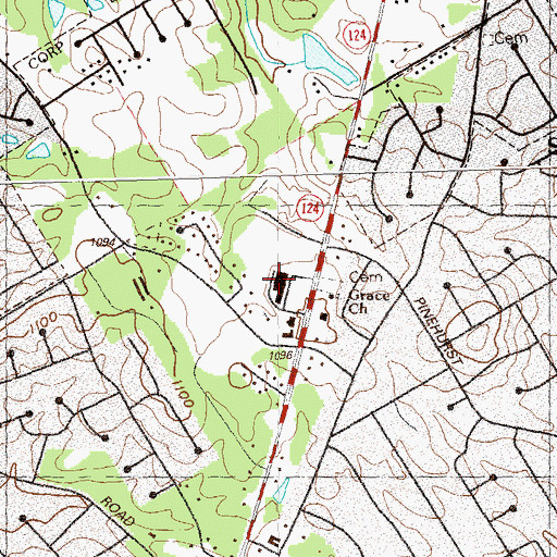 Topographic Map of Scenic Square Shopping Center, GA