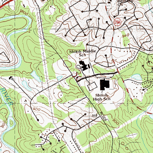 Topographic Map of Shiloh Baptist Church, GA