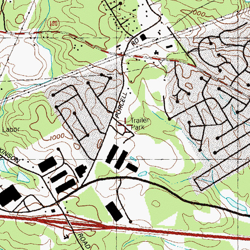 Topographic Map of Sioux Acres Mobile Home Park, GA