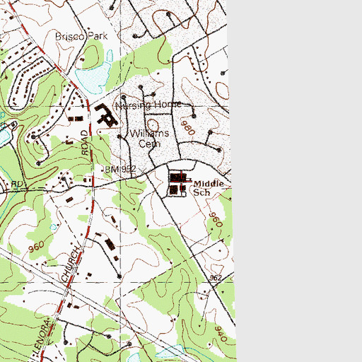 Topographic Map of Snellville Middle School, GA