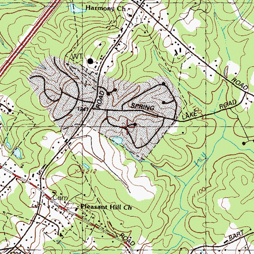 Topographic Map of Springlake Estates, GA
