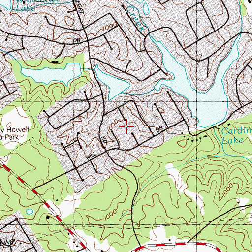 Topographic Map of Steven Hills, GA