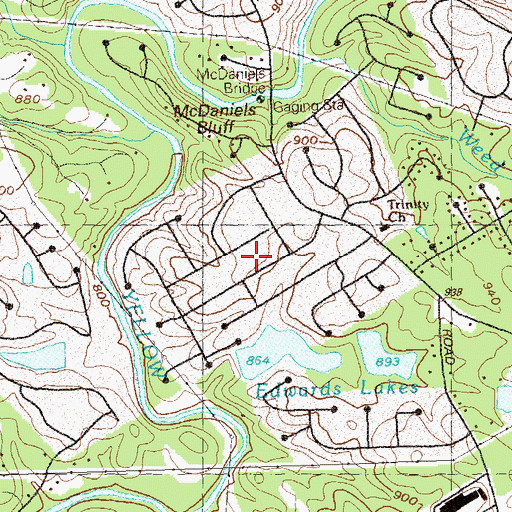 Topographic Map of Stonemont, GA