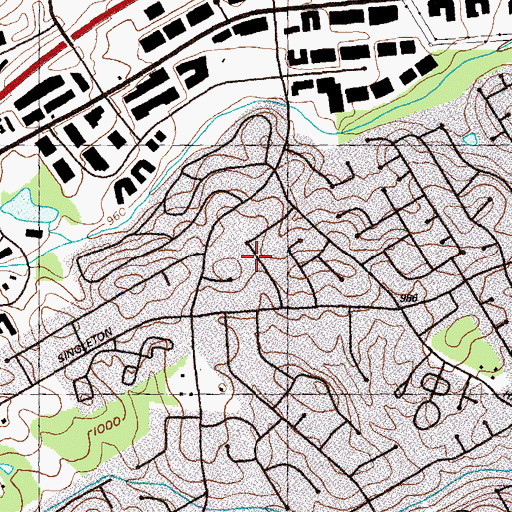 Topographic Map of Stonewood, GA