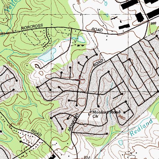 Topographic Map of Summerville, GA