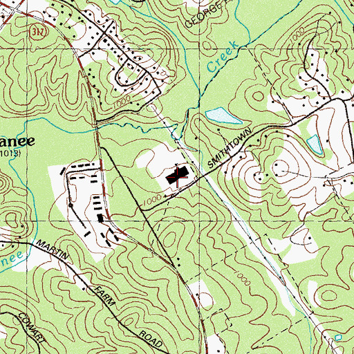 Topographic Map of Suwanee Elementary School, GA