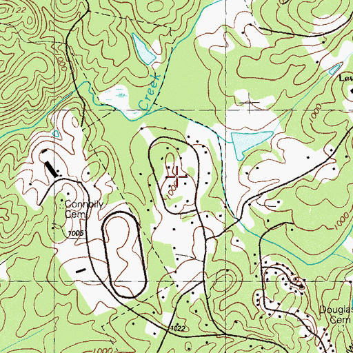 Topographic Map of Suwanee Farms, GA