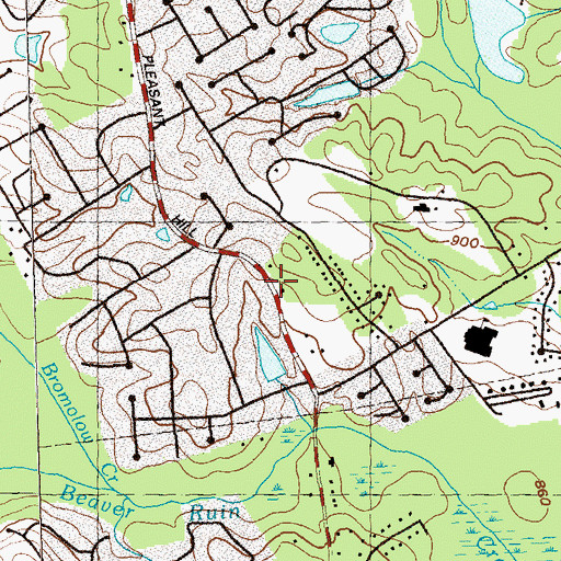 Topographic Map of Sweetwater Church, GA