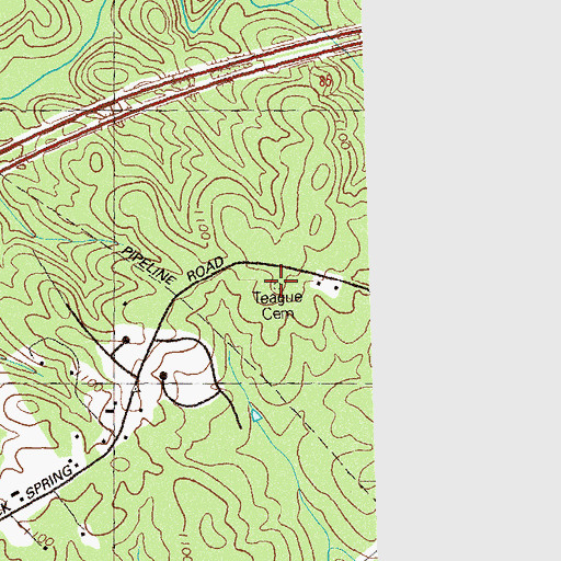 Topographic Map of Teague Family Cemetery, GA