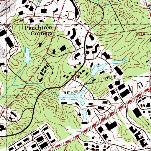 Topographic Map of Technology Park Atlanta, GA