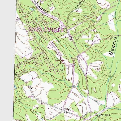 Topographic Map of The Station, GA