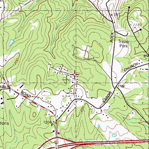 Topographic Map of Timberwood Estates, GA