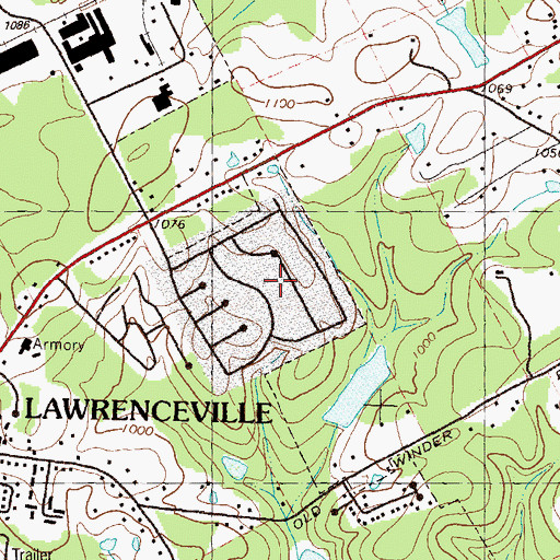 Topographic Map of Village Gate, GA