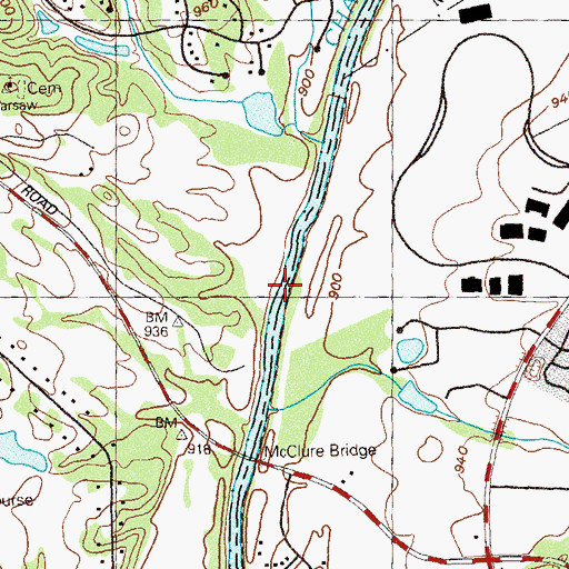 Topographic Map of Waters Ferry (historical), GA