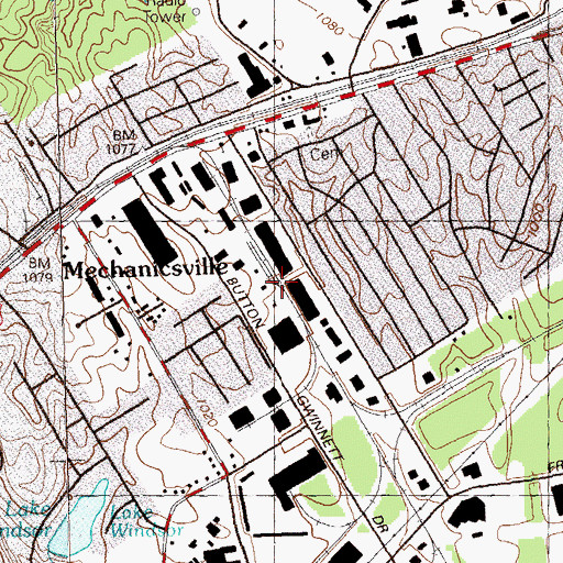Topographic Map of Weaver Way Industrial Park, GA