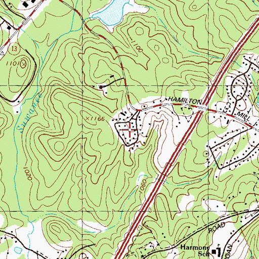 Topographic Map of Woodbriar East, GA