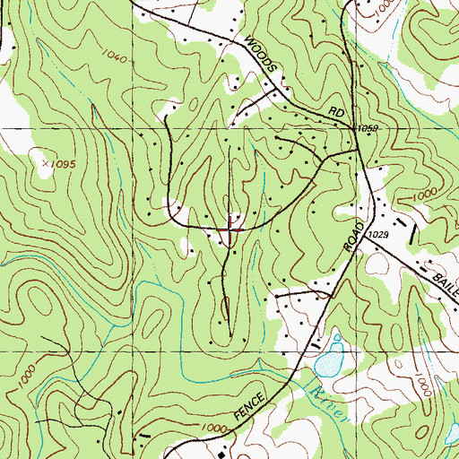Topographic Map of Woodland Springs, GA