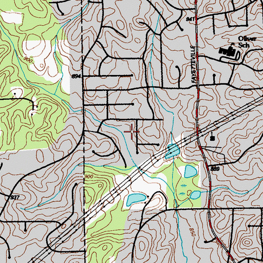 Topographic Map of Ashland Estates, GA