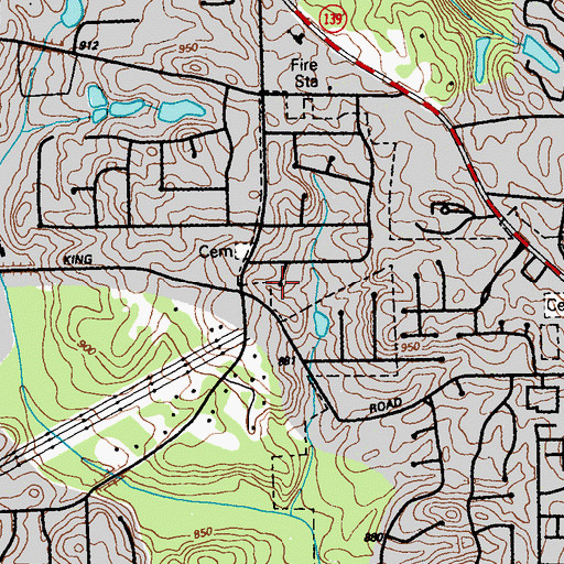 Topographic Map of Aspen Acres, GA