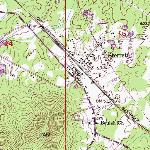 Topographic Map of Sterrett Post Office, AL
